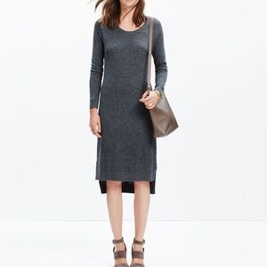 Madewell Side-Slit Sweater-Dress dark grey size small‎